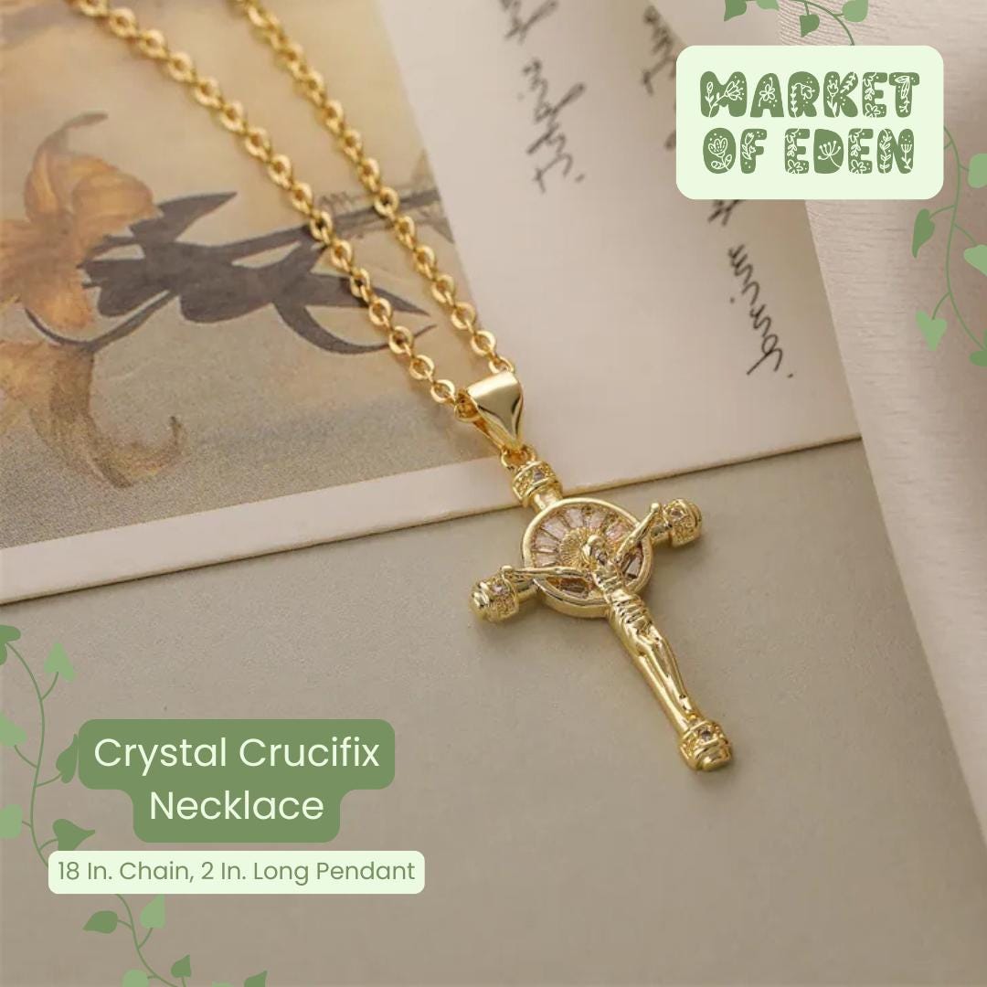 Gemstone Crucifix Necklace