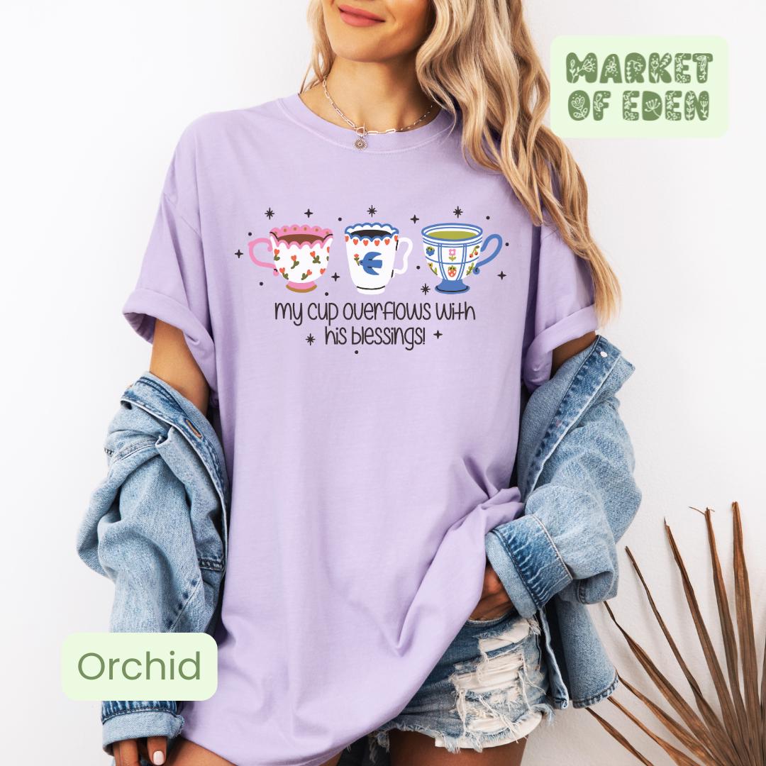 My cup overflows with Blessings! Short Sleeve Tee