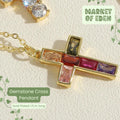 Gemstone Cross Necklace