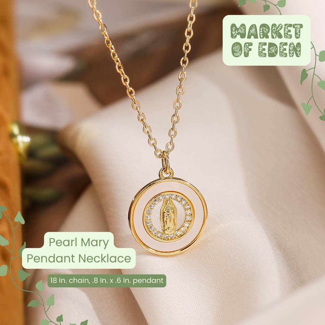 Pearl Halo Virgin Mary Necklace