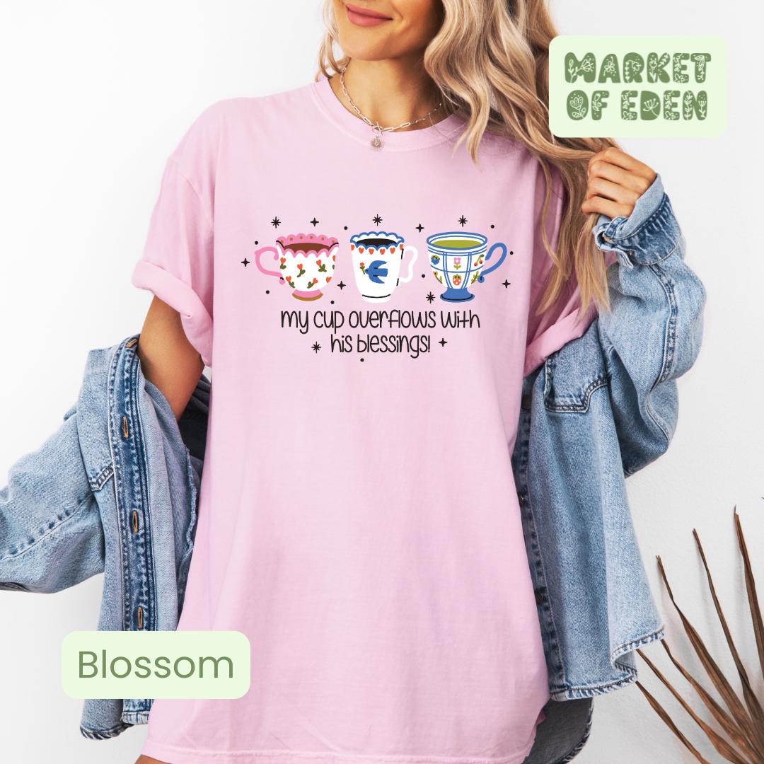 My cup overflows with Blessings! Short Sleeve Tee