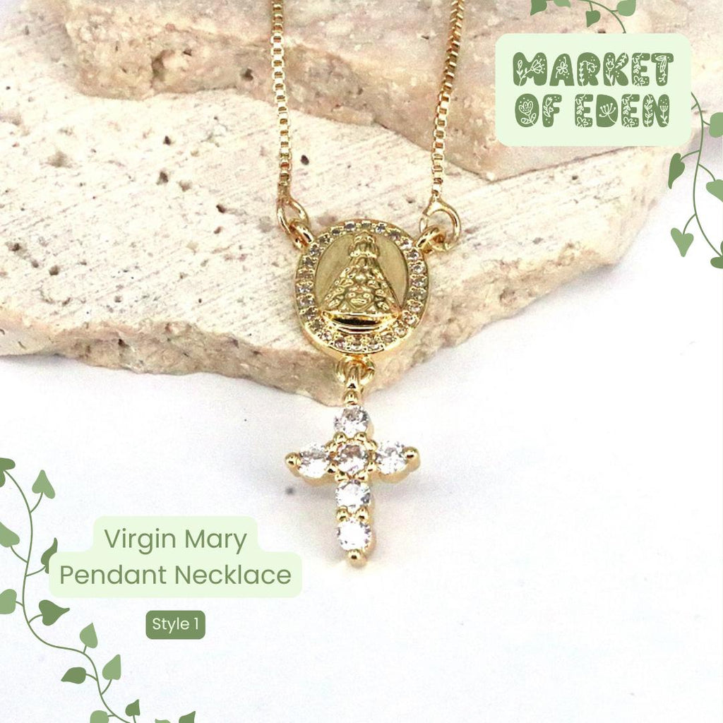 Virgin Mary Double Pendant Necklace