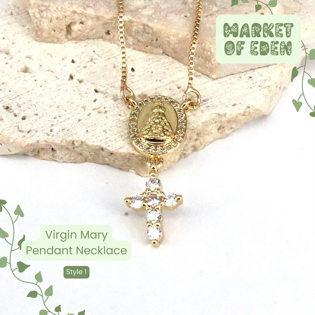Virgin Mary Double Pendant Necklace
